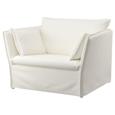 BACKSÄLEN Cover 1.5-seat armchair, Blekinge white