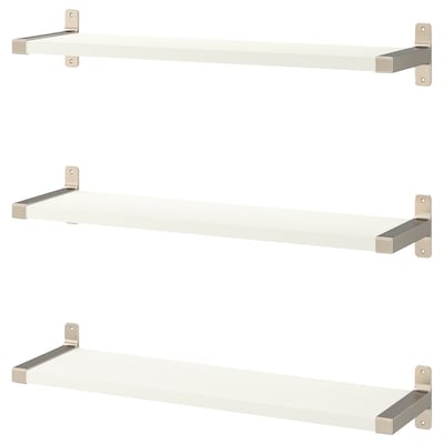 BERGSHULT / GRANHULT Wall shelf combination, white/nickel plated, 31 1/2x7 7/8 "
