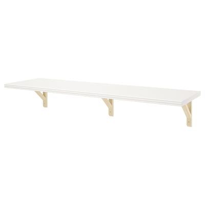 BERGSHULT / SANDSHULT Wall shelf, white/aspen, 47 1/4x11 3/4 "