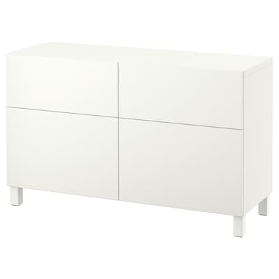 BESTÅ Storage combination w doors/drawers, white/Lappviken/Stubbarp white, 47 1/4x16 1/2x29 1/8 "