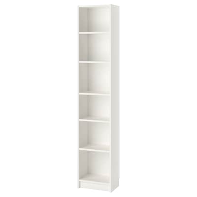 BILLY Bookcase, white, 15 3/4x11x79 1/2 "