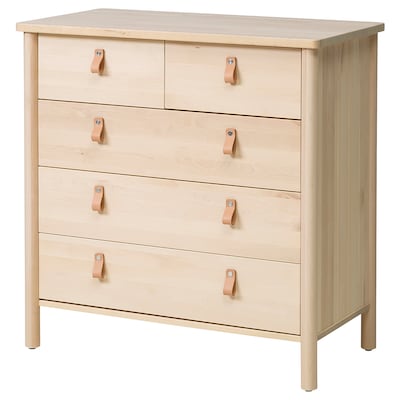 BJÖRKSNÄS 5-drawer chest, birch, 35 3/8x35 3/8 "