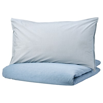 BLÅVINDA Duvet cover and pillowcase(s), light blue, Full/Queen (Double/Queen)