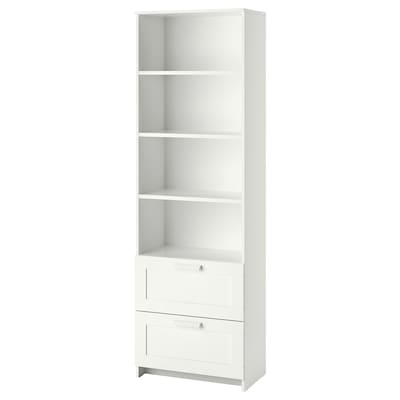 BRIMNES Bookcase, white, 23 5/8x74 3/4 "