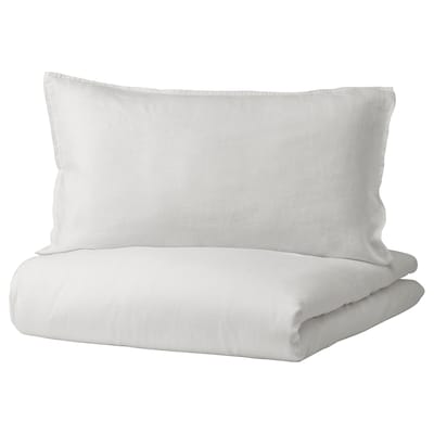 DYTÅG Duvet cover and pillowcase(s), white, Full/Queen (Double/Queen)