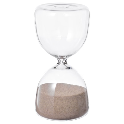 EFTERTÄNKA Decorative hourglass, clear glass/sand, 6 "