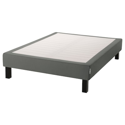 ESPEVÄR Slatted mattress base with legs, dark gray, Queen