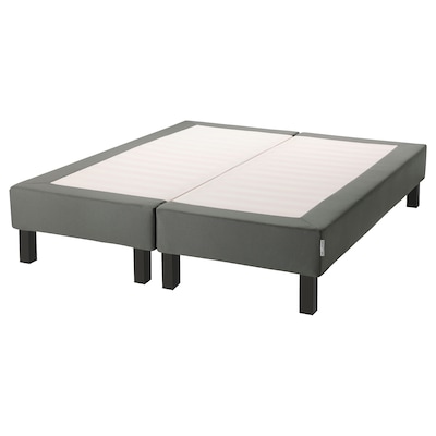 ESPEVÄR Slatted mattress base with legs, dark gray, King