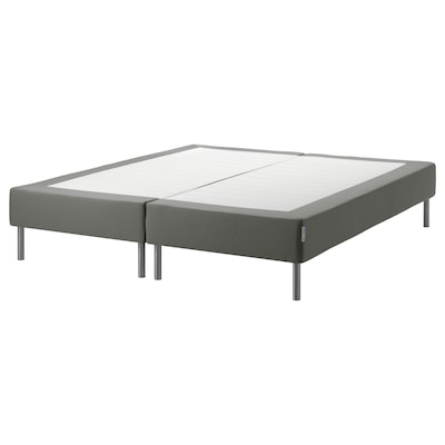 ESPEVÄR Slatted mattress base with legs, dark gray, King