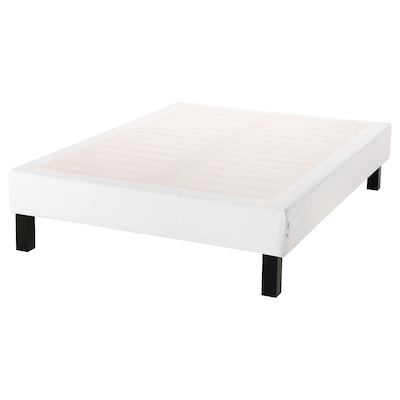 ESPEVÄR Slatted mattress base with legs, white, Queen