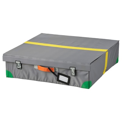 FLYTTBAR Underbed storage box, dark gray, 22 7/8x22 7/8x5 7/8 "