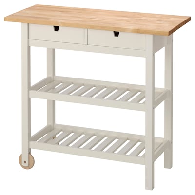 FÖRHÖJA Kitchen cart, birch/white, 39 3/8x16 7/8 "