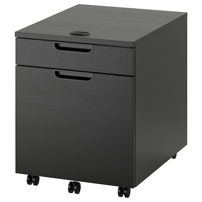 GALANT Drawer unit/drop file storage, black stained ash veneer, 17 3/4x21 5/8 "