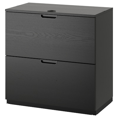 GALANT Drawer unit/drop file storage, black stained ash veneer, 31 1/2x31 1/2 "