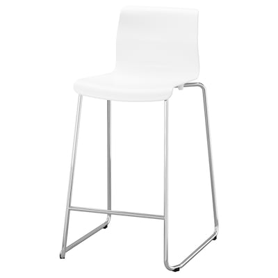 GLENN Bar stool, white/chrome plated, 26 "