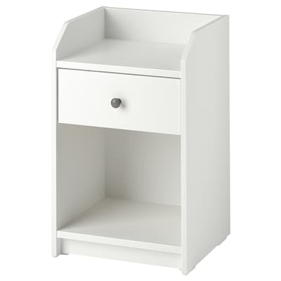 HAUGA Nightstand, white, 15 5/8x14 "