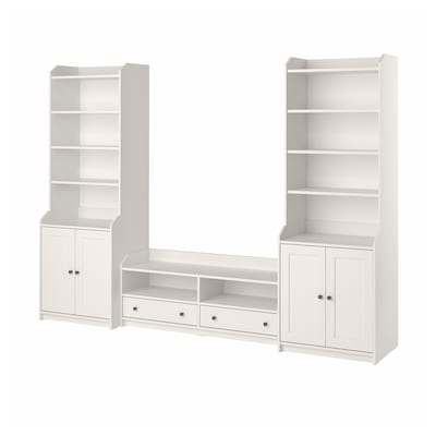 HAUGA TV/storage combination, white, 109x18 1/8x78 3/8 "