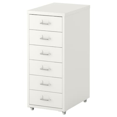 HELMER Drawer unit on casters, white, 11x27 1/8 "