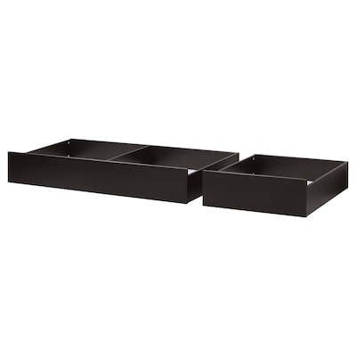 HEMNES Underbed storage box, set of 2, black-brown, Queen/King