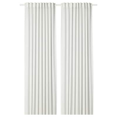 HILJA Curtains, 1 pair, white, 57x98 "