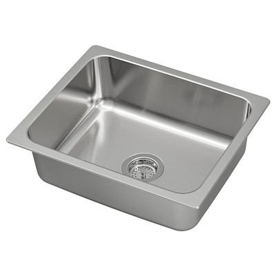 HILLESJÖN Sink, stainless steel, 22x18 1/8 "