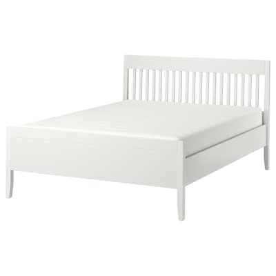 IDANÄS Bed frame, white/Luröy, Queen