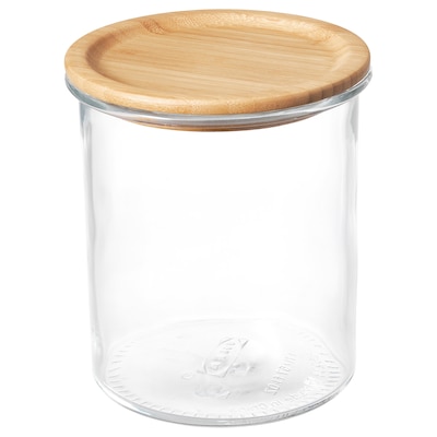 IKEA 365+ Jar with lid, glass/bamboo, 57 oz