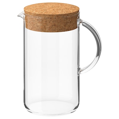 IKEA 365+ Pitcher with lid, clear glass/cork, 51 oz