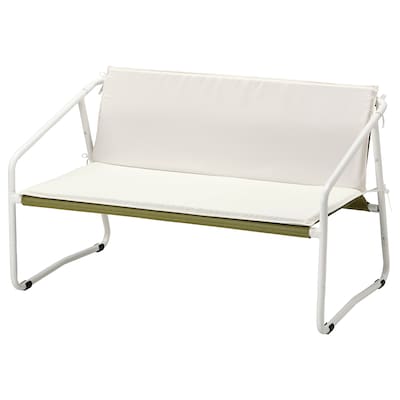 INGMARSÖ 2-seat sofa, in/outdoor, white green/beige, 46 1/2x27 1/8x27 1/8 "