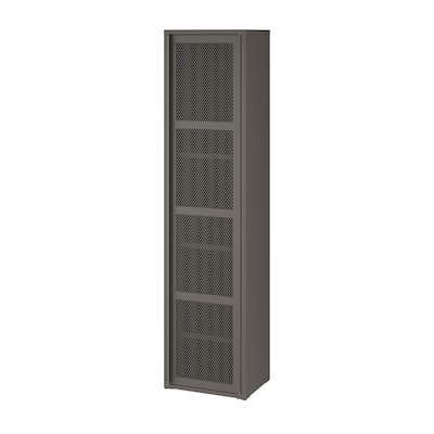 IVAR Cabinet with door, gray mesh, 15 3/4x63 "
