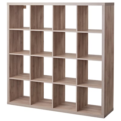 KALLAX Shelf unit, walnut effect light gray, 57 7/8x57 7/8 "