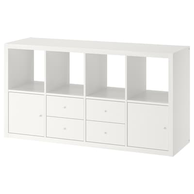 KALLAX Shelf unit with 4 inserts, white, 30 3/8x57 7/8 "