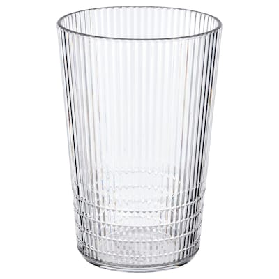 KALLSINNIG Glass, transparent plastic, 13 oz