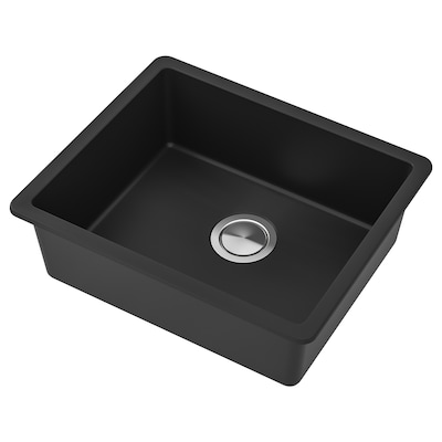 KILSVIKEN Sink, black quartz composite, 22x18 1/8 "