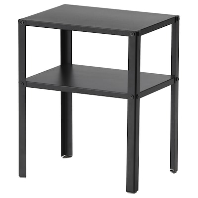 KNARREVIK Nightstand, black, 14 5/8x11 "