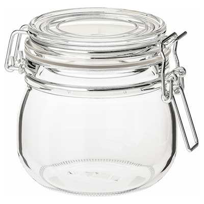 KORKEN Jar with lid, clear glass, 17 oz