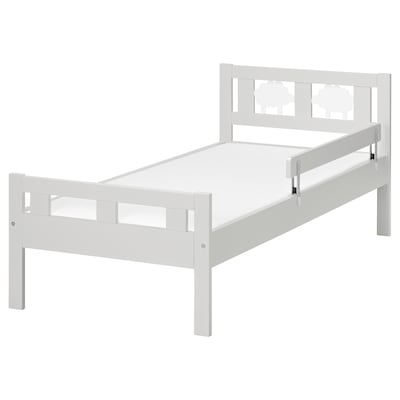 KRITTER Bed frame with slatted bed base, gray, 27 1/2x63 "