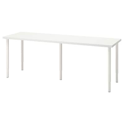 LAGKAPTEN / OLOV Desk, white, 78 3/4x23 5/8 "