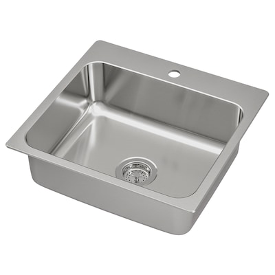 LÅNGUDDEN Sink, stainless steel, 22x20 5/8 "