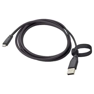 LILLHULT USB type A to micro-USB, dark gray, 4 ' 11 "