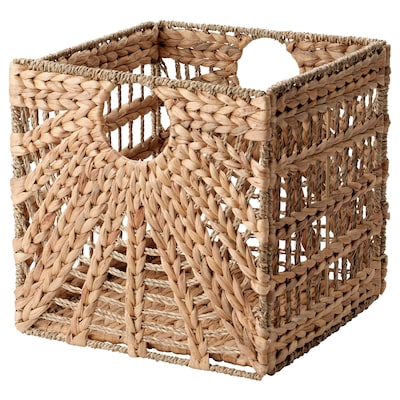 LUSTIGKURRE Basket, natural water hyacinth/seagrass, 12 ½x13x12 ½ "