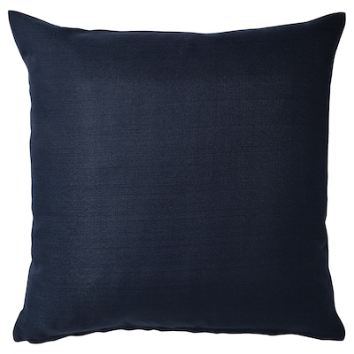 MAJBRÄKEN Cushion cover, black-blue, 20x20 "