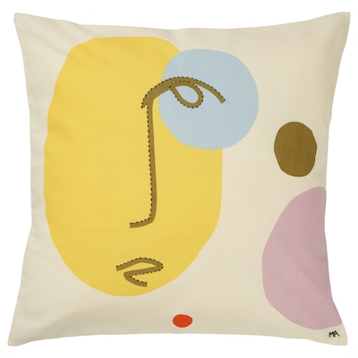 MANDELPIL Cushion cover, handmade/Face multicolor, 20x20 "