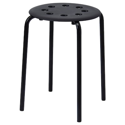 MARIUS Stool, black, 17 3/4 "