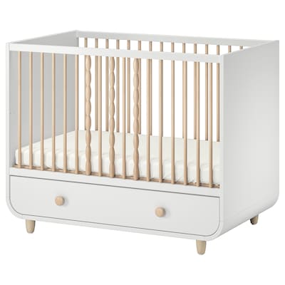 MYLLRA Crib with drawer, white, 27 1/2x52 "