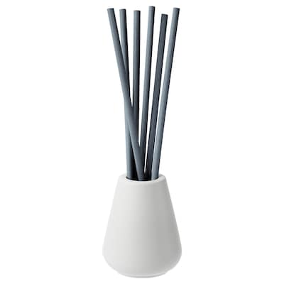 NJUTNING Vase and 6 scented sticks, Blossoming bergamot/gray