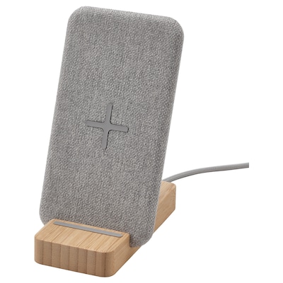 NORDMÄRKE Wireless charging stand, bamboo