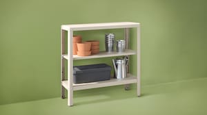 Outdoor storage shelves, cabinets, benches & boxes