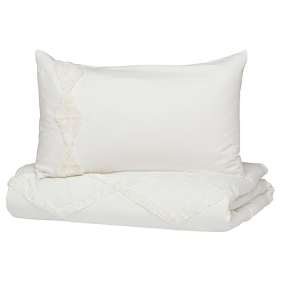RÖDVIDE Duvet cover and pillowcase(s), white, Full/Queen (Double/Queen)