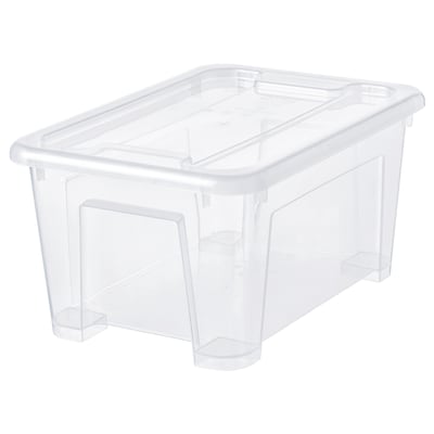 SAMLA Box with lid, clear, 11x7 ¾x5 ½ "/169 oz